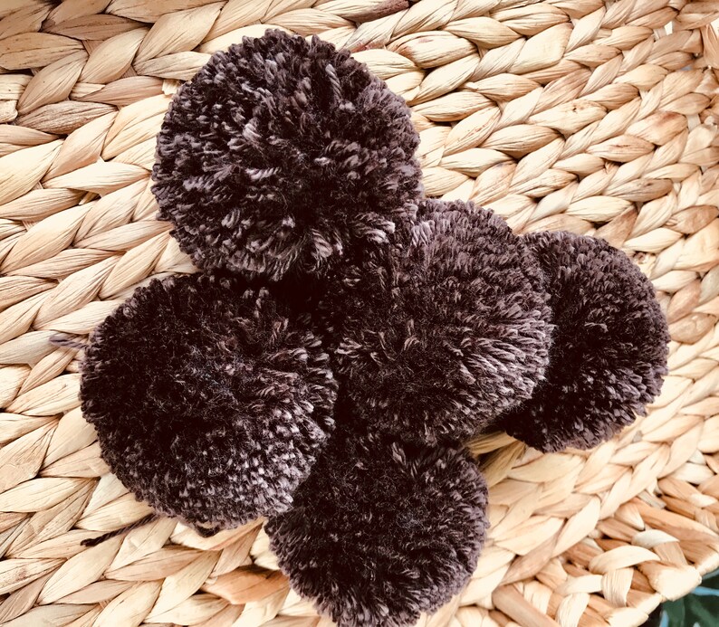 Coffee Brown Pom Poms Extra Large Set of 5 Etsy