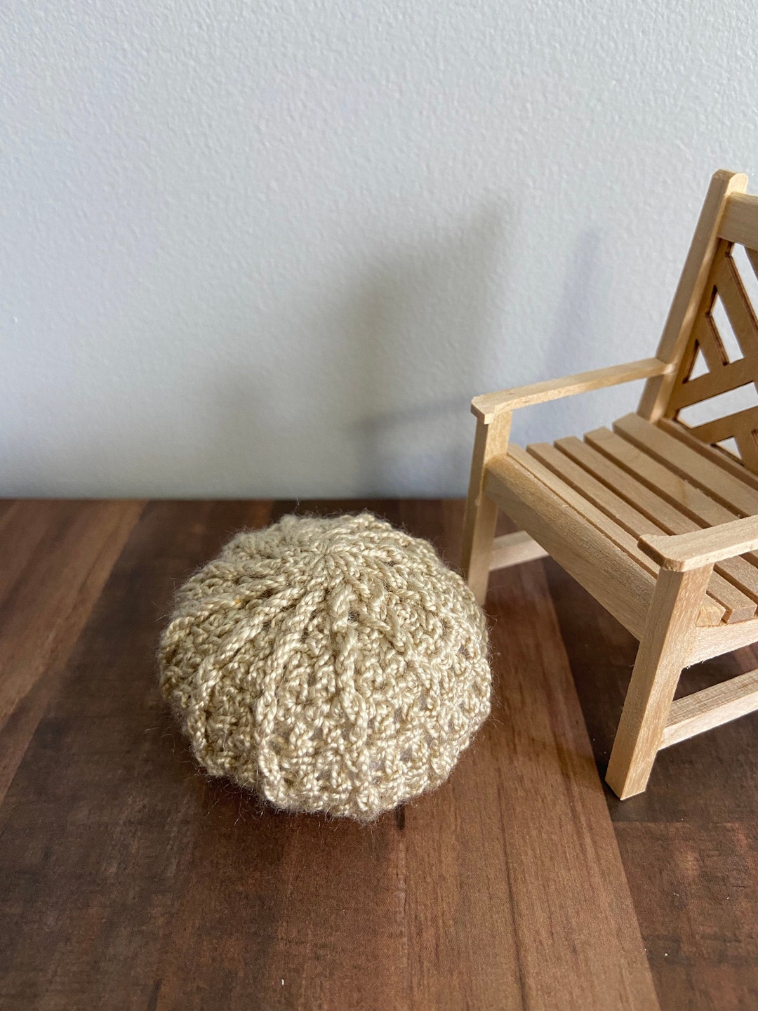 Miniature Pouf Dollhouse 112 Scale Hand Crocheted Ottoman Etsy
