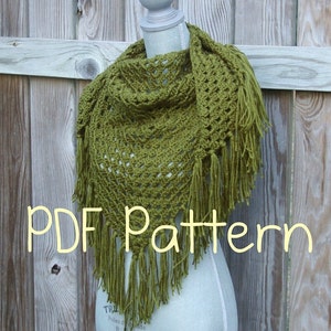 Crochet Pattern, Crochet Shawl Pattern, Triangle Scarf Pattern, Instant ...