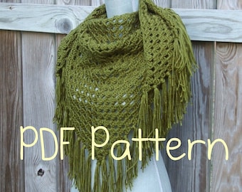 Haakpatroon, gehaakt sjaalpatroon, driehoekssjaalpatroon, Instant Download PDF