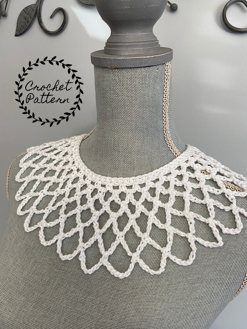 Crochet Pattern Lace like Collar Inspired by RBG image 1