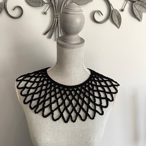 Lace Collar in Black, Ruth Bader Ginsburg Inspired Crochet Collar