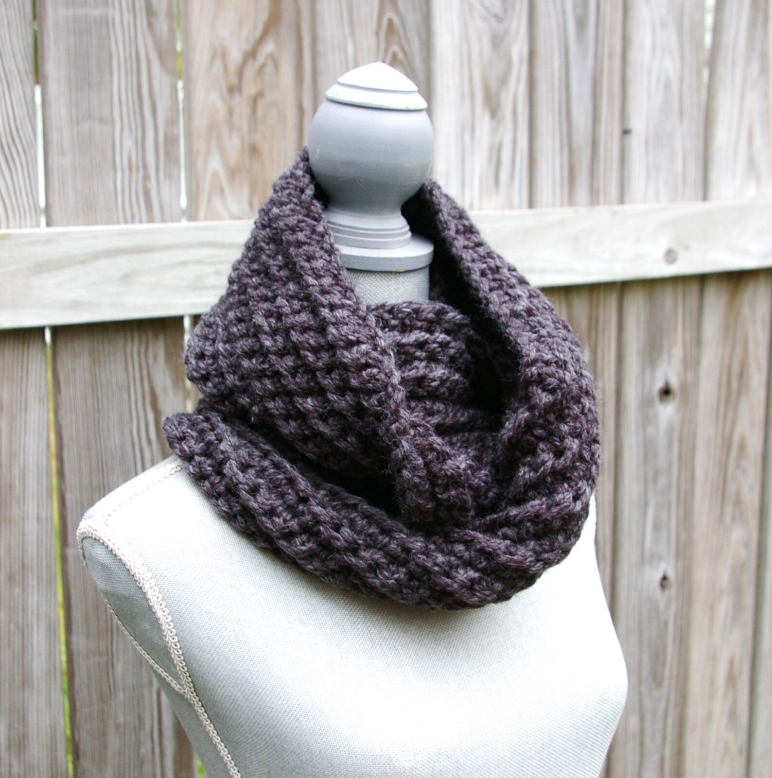 Crochet Pattern Infinity Scarf Chunky Ribbed Instant Download PDF - Etsy