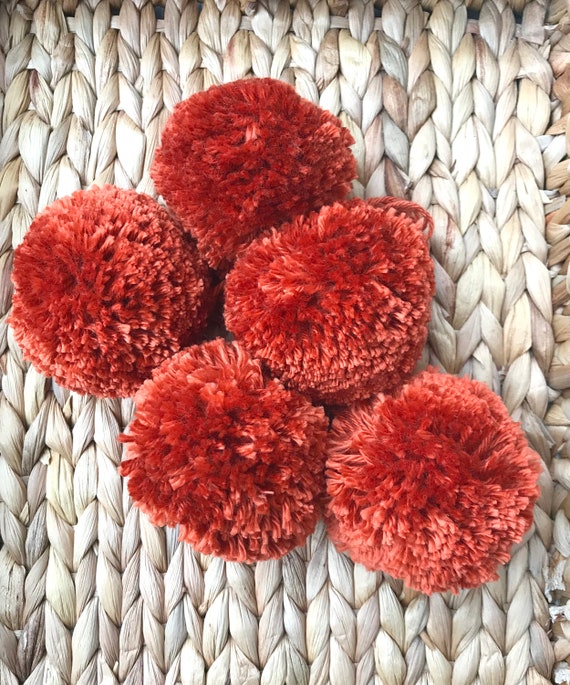 Burnt Orange Pom Poms Extra Large Set of 5 Etsy