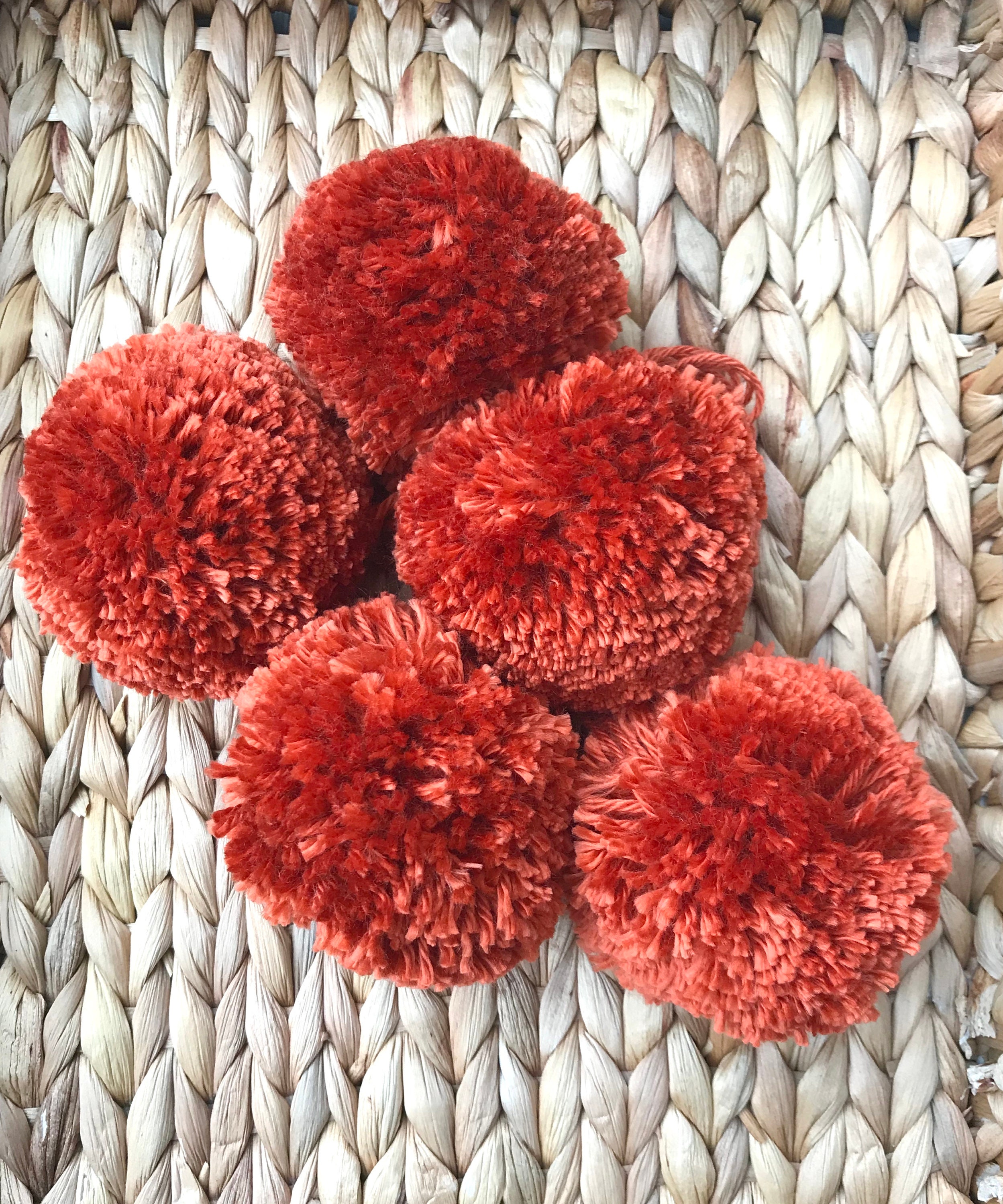 Burnt Orange Pom Poms Extra Large Set of 5 Etsy