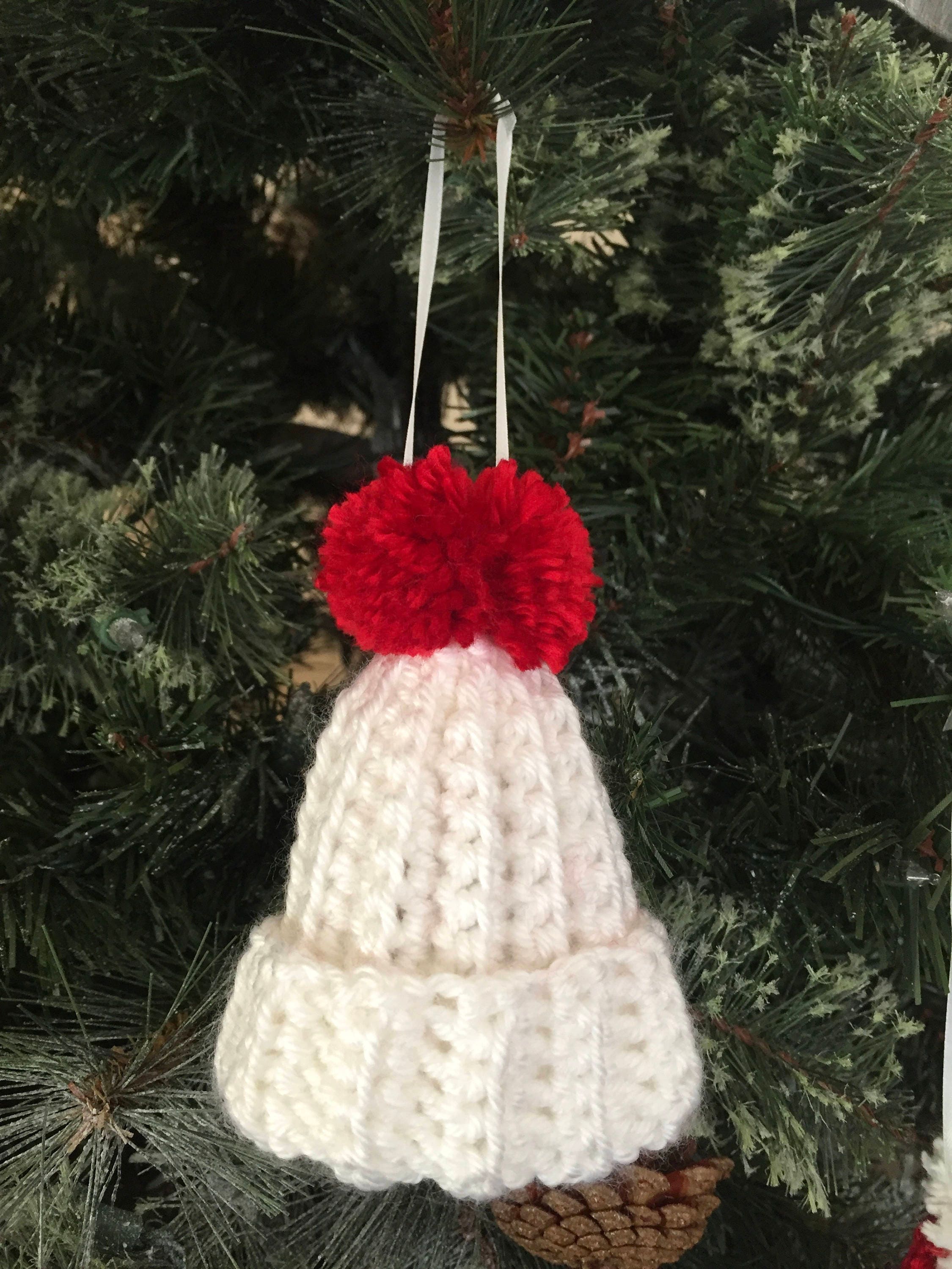 Christmas Ornaments Hand Crocheted Hat Ornaments in Red and Etsy Canada