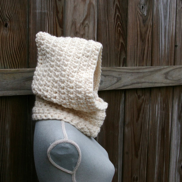 Crochet Pattern Hooded Cowl Instand Download PDF
