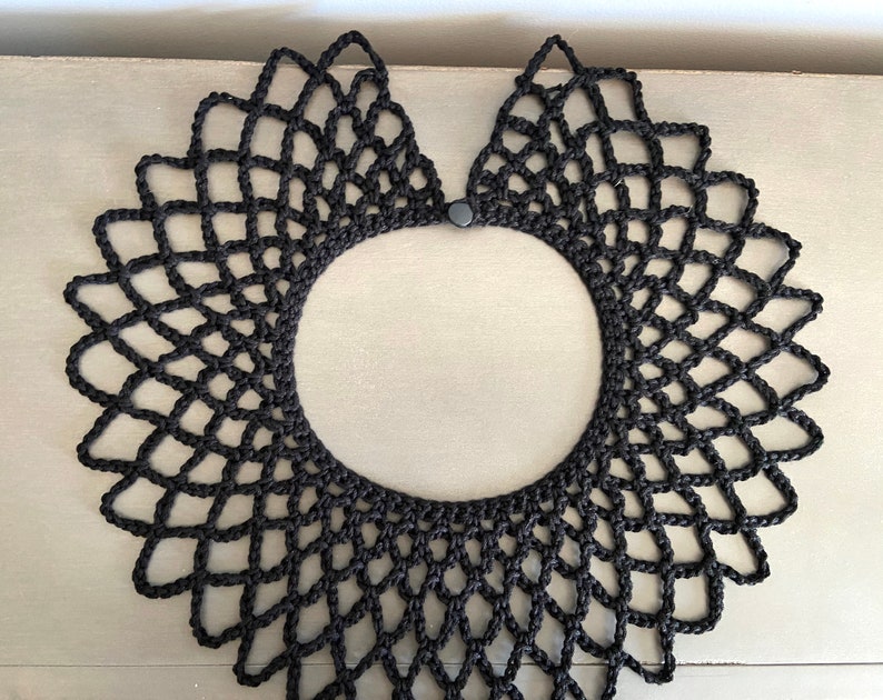 Crochet Pattern Lace like Collar Inspired by RBG image 3