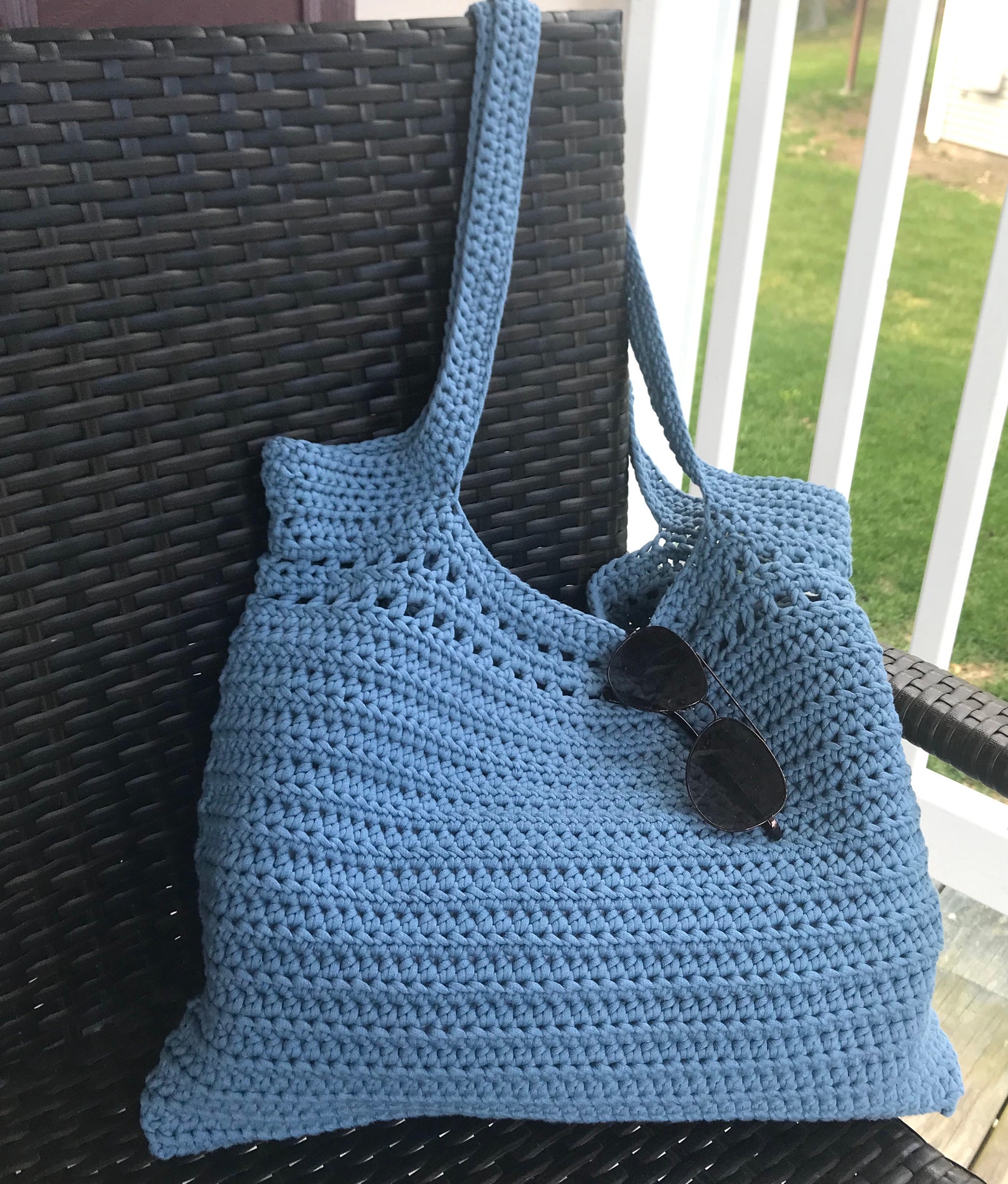 Crochet Pattern Beach Bag Market Tote Instant Download Etsy