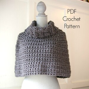 Crochet Pattern PDF Capelet Cowl Poncho Instant Download image 1