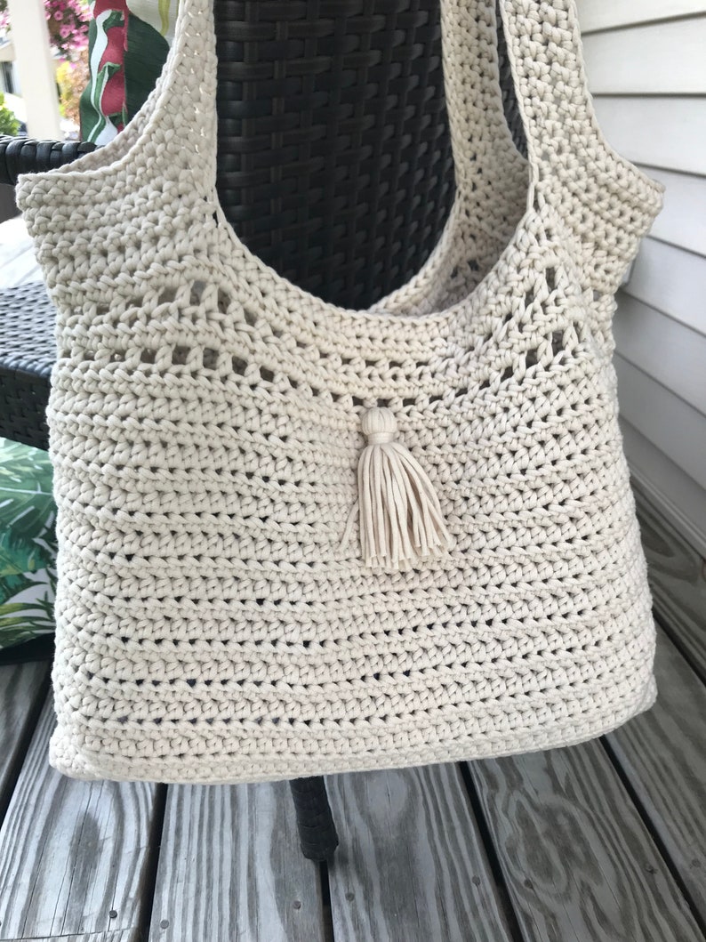 Crochet Pattern Beach Bag, Market Tote, Instant Download image 2
