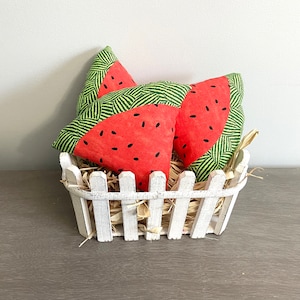 Watermelon Mini Pillows, Bowl Fillers, Tiered Tray, Set of 3, Summer Decor