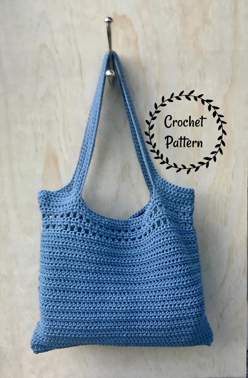 Crochet Pattern Beach Bag, Market Tote, Instant Download image 1