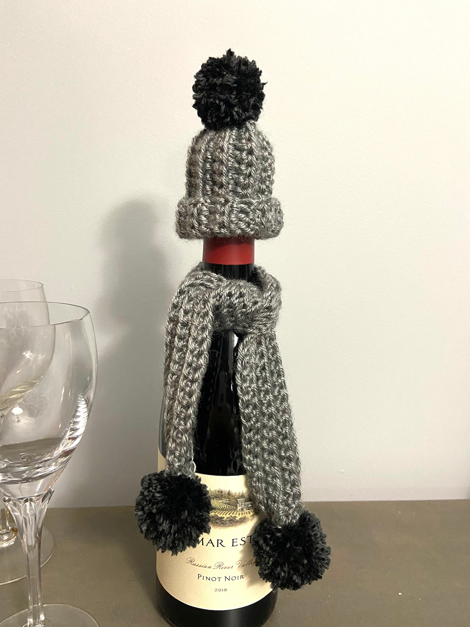 Crochet Pattern Wine Bottle Hat and Scarf Etsy