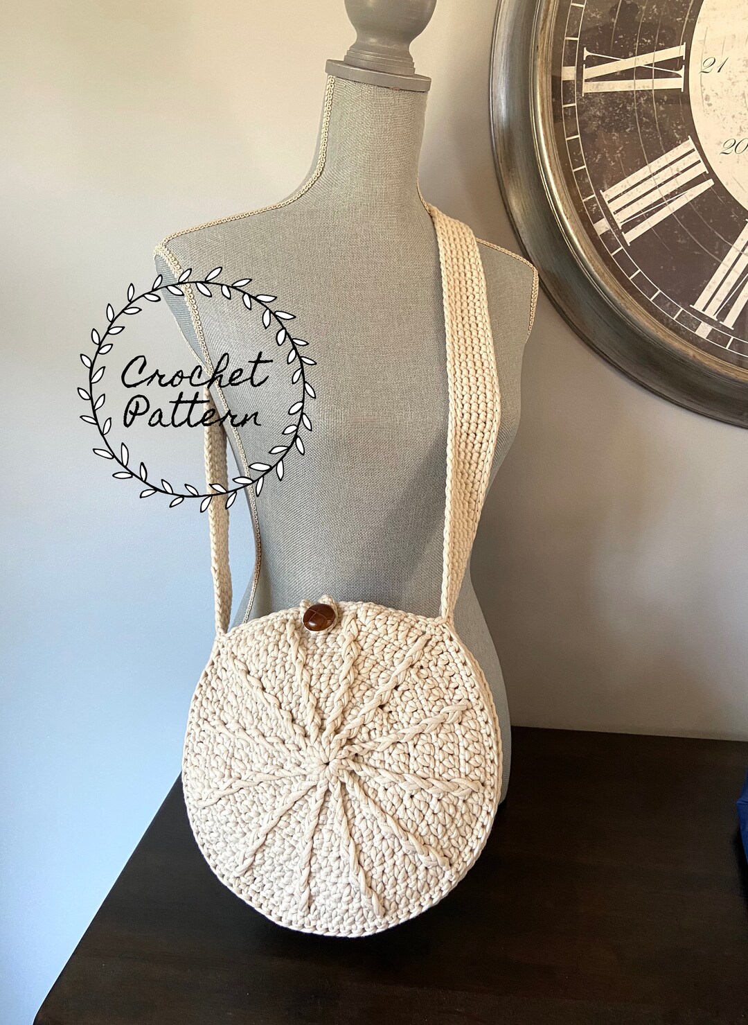 Crochet Pattern Round Shoulder Bag, Cross Body Bag - Etsy