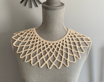 Lace Collar, Ruth Bader Ginsburg Inspired Ecru Crochet Collar