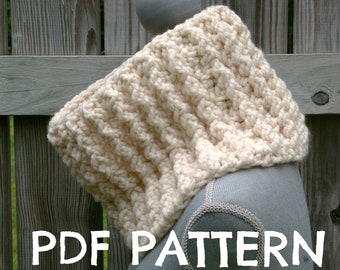 Crochet Pattern Chunky Ribbed Cowl PDF (Digital Download)