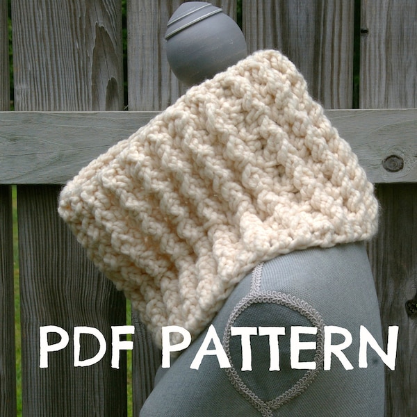 Crochet Pattern Chunky Ribbed Cowl PDF (Digital Download)