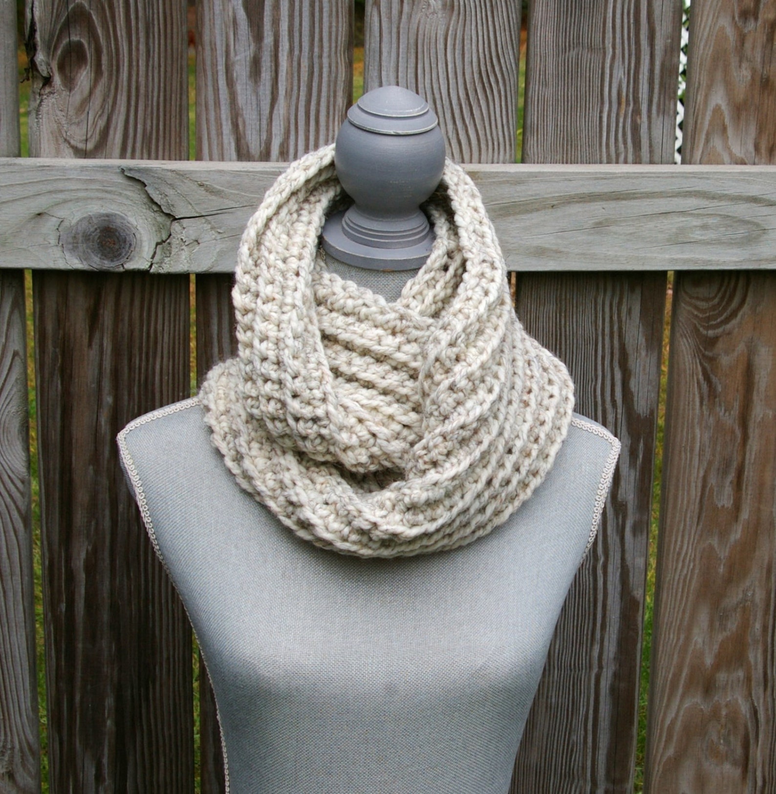 Crochet Pattern Infinity Scarf Chunky Ribbed Instant Download PDF - Etsy