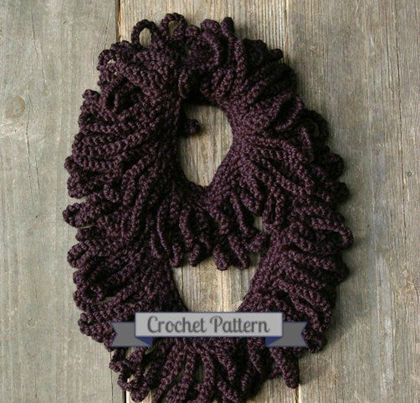 Crochet Pattern Loop Fringe Infinity Scarf PDF - Etsy