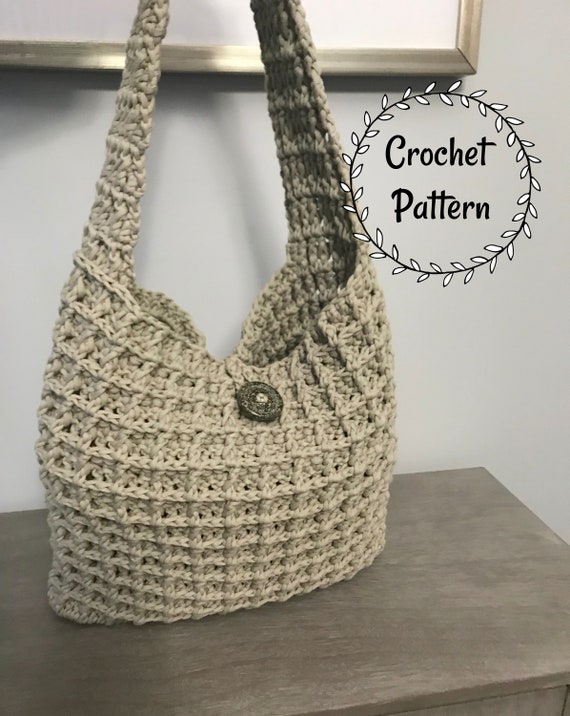 Crochet Pattern Market Bag Beach Bag Waffle Pattern | Etsy