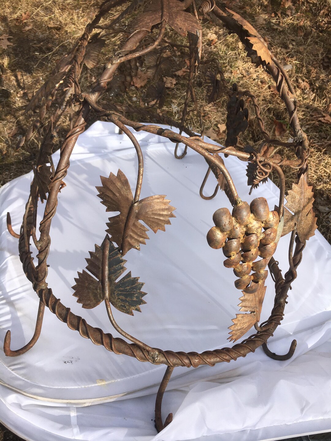 Vintage Wrought Iron Pot & Pan Hanging Racks - Etsy