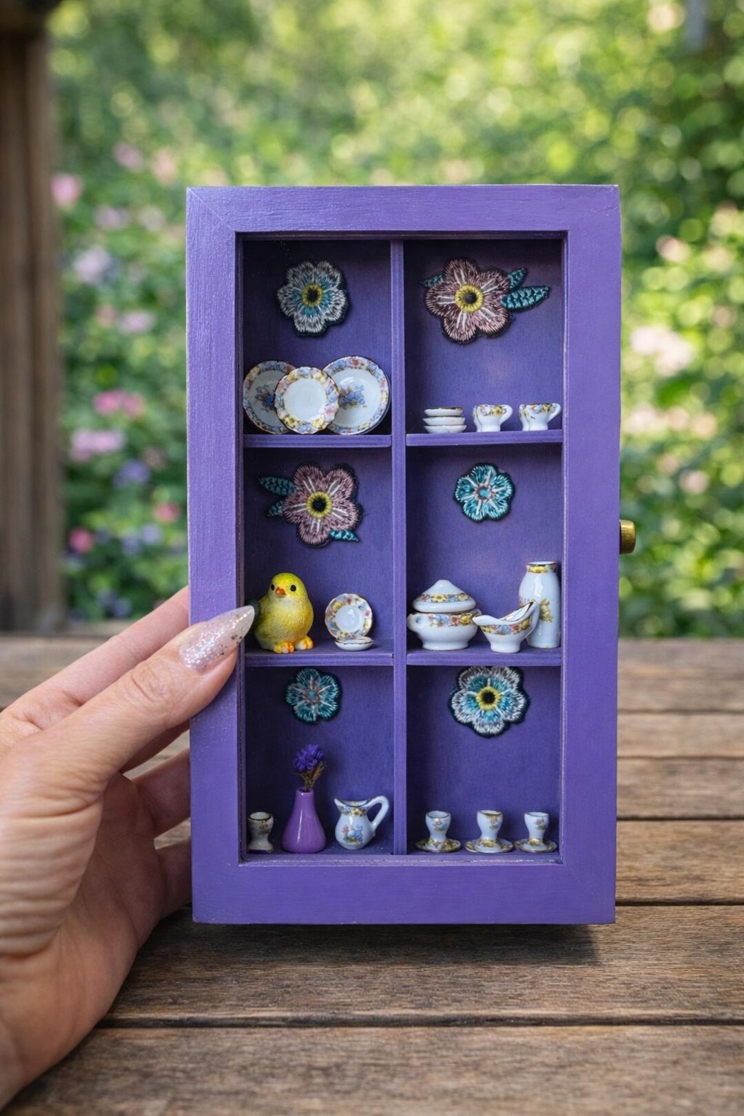 Shadow Boxing Kitchen Miniature Kitchen Cabinet Shadow Box, Tiny Dish Display, Miniature ...