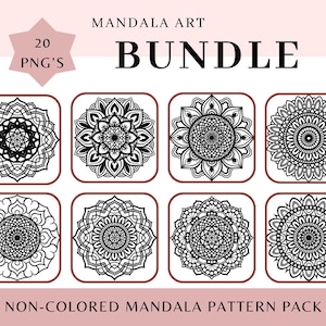 Pacote de Arte Mandala: 20 Páginas para Colorir e Alívio do Estresse para Imprimir (Download Digital)