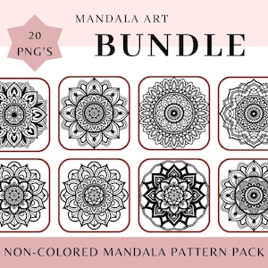 Pacote de Arte Mandala: 20 Páginas para Colorir e Alívio do Estresse para Imprimir (Download Digital)