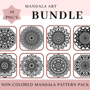 Pacote de Arte Mandala: 20 Páginas para Colorir e Alívio do Estresse para Imprimir (Download Digital)
