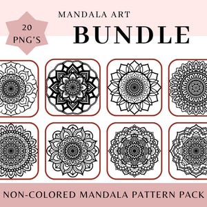 Pacote de Arte Mandala: 20 Páginas para Colorir e Alívio do Estresse para Imprimir (Download Digital)