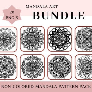 Pacote de Arte Mandala: 20 Páginas para Colorir e Alívio do Estresse para Imprimir (Download Digital)
