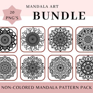 Pacote de Arte Mandala: 20 Páginas para Colorir e Alívio do Estresse para Imprimir (Download Digital)