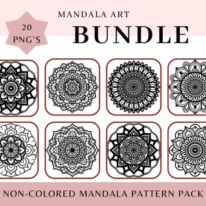 Pacote de Arte Mandala: 20 Páginas para Colorir e Alívio do Estresse para Imprimir (Download Digital)
