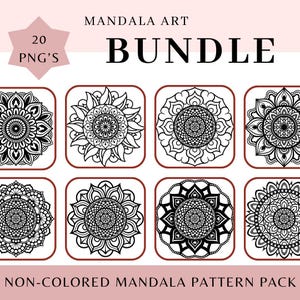 Pacote de Arte Mandala: 20 Páginas para Colorir e Alívio do Estresse para Imprimir (Download Digital)