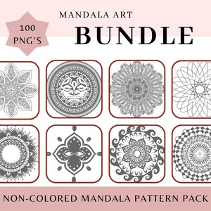 100 Mandala Art Bundle - Mandala for stress relief, Adult Mandala coloring, 100 pages to soothe the soul. Printable Mandalas for coloring.