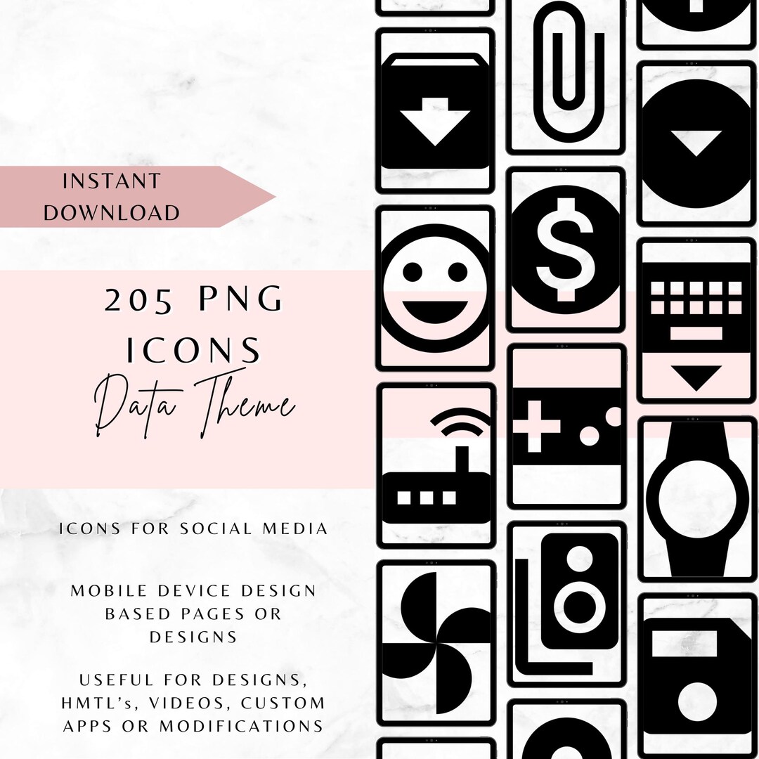205 Data Theme Icons - Black | Png's - Social Media, UI, Interface ...