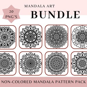 Pacote de Arte Mandala: 20 Páginas para Colorir e Alívio do Estresse para Imprimir (Download Digital)