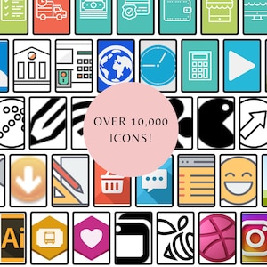 Paquete de 10 000 iconos SVG y PNG: Negocios, redes sociales, marketing (descarga digital)