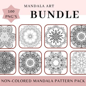 100 Mandala Art Bundle - Mandala for stress relief, Adult Mandala coloring, 100 pages to soothe the soul. Printable Mandalas for coloring.
