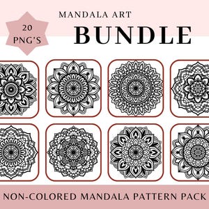 Pacote de Arte Mandala: 20 Páginas para Colorir e Alívio do Estresse para Imprimir (Download Digital)