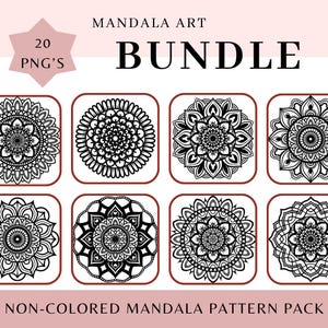 Pacote de Arte Mandala: 20 Páginas para Colorir e Alívio do Estresse para Imprimir (Download Digital)