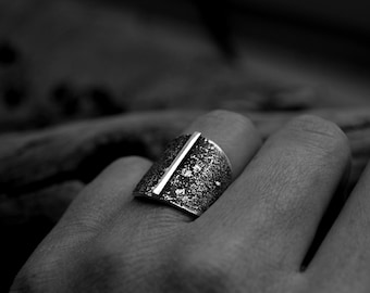 Bague homme ou femme Poussière d'étoiles argent massif stardust men ring sterling silver ring