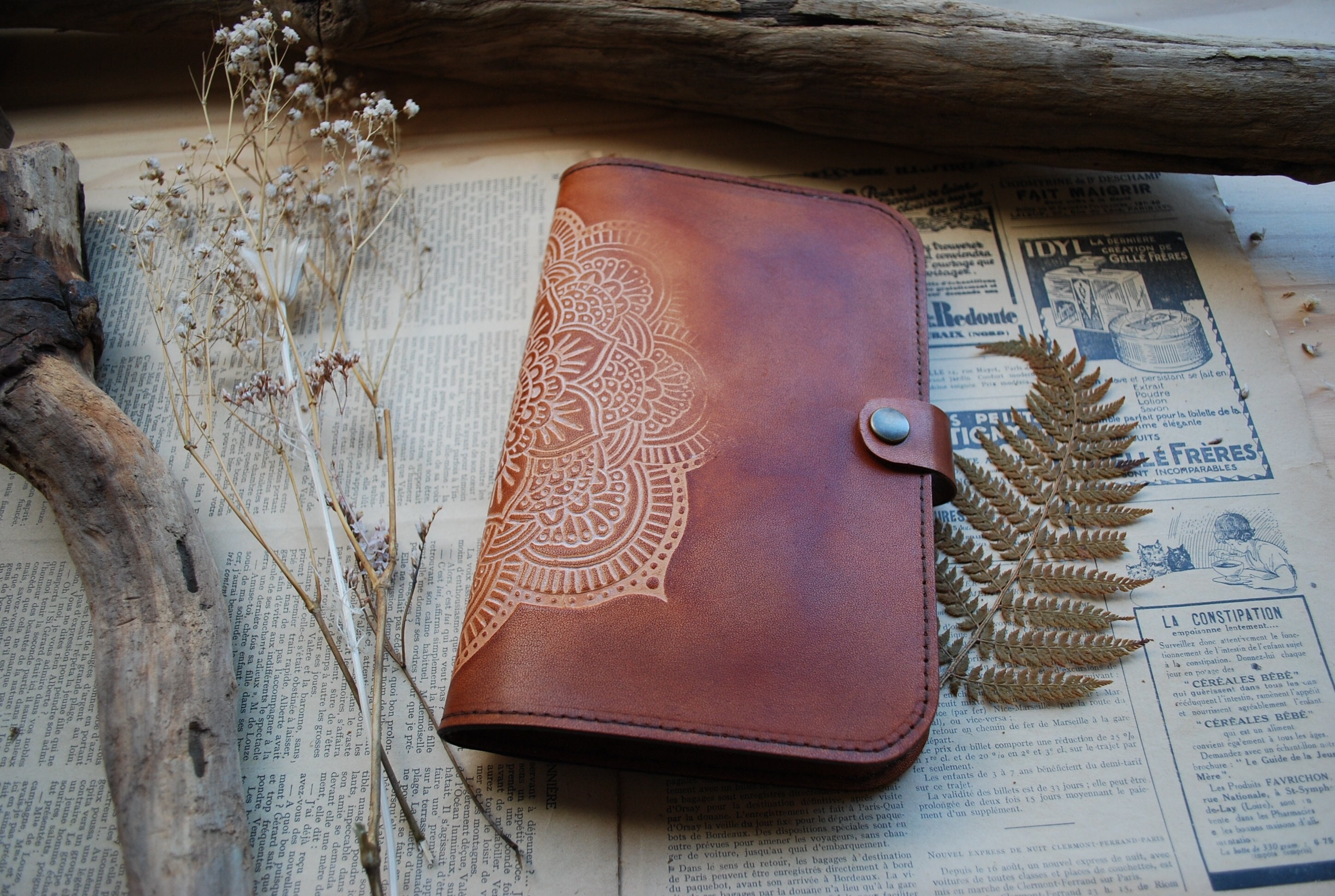 Leather Journal Bound Notebook Personalized A5 Leather Sketchbook