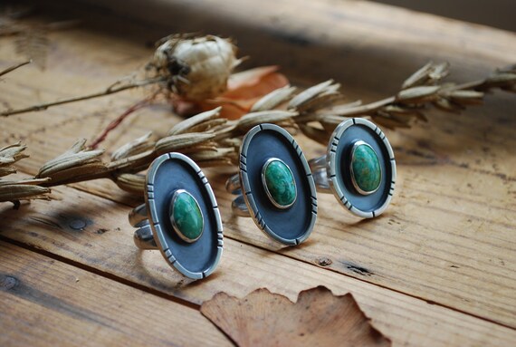 Bague Anneau En Argent Et Turquoise T57 - Magnifique Et Originale - Neuf Sans Emballage