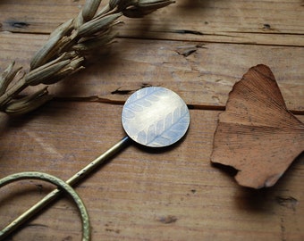 Barrette pic à cheveux broche en laiton imprimé Fougère laiton vieilli