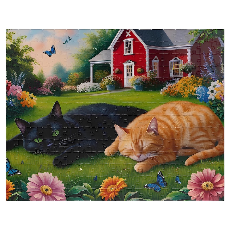 Cute Black Cat Puzzles Etsy