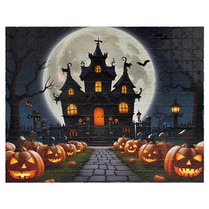 Gothic Haunted House Puzzles for Adults, Halloween Puzzle for the Spooky Season, Fun Family Activities, Halloween Lovers
