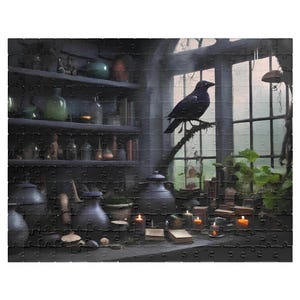Puzzles for Adults, Mystical Witch&#39;s Den Jigsaw Puzzle, Witch Gifts, Family Activities, Indoor Activities