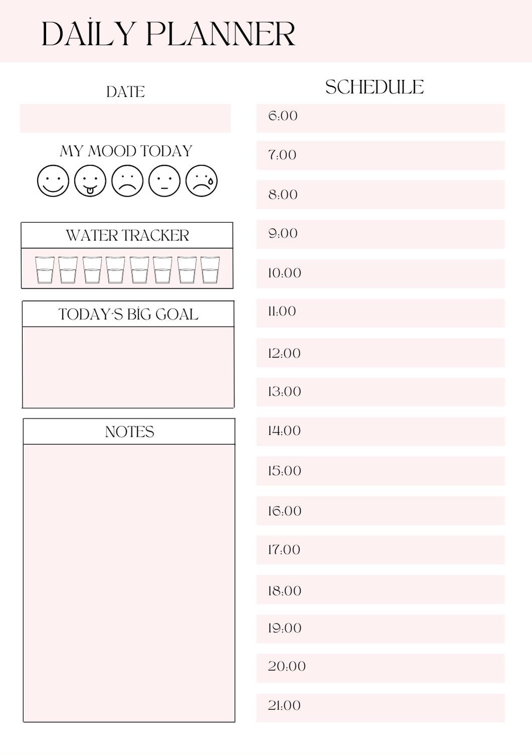 Printable 9 Check List Editable Daily Planner A4 Format Templates Plan ...
